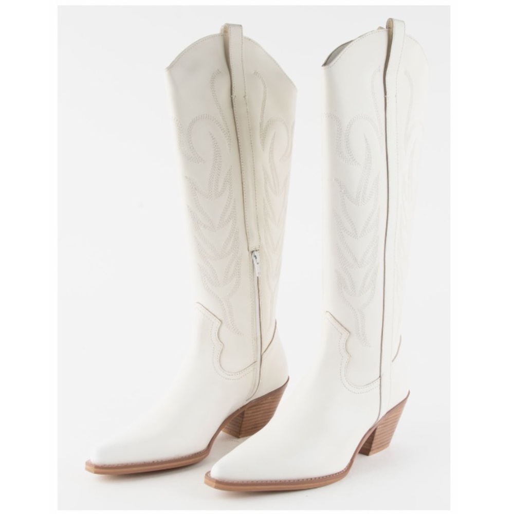 White Knee High Cowgirl Boots - Agency Western Boots